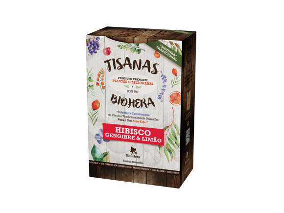 Tisana Hibisco Gengibre e Limão 50gr - Bio-Hera