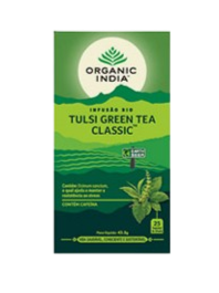 Infusão Tulsi Green Tea Classic 25 Saquetas - Organic India - Crisdietética