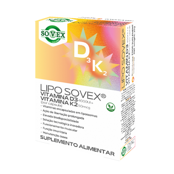 Lipo Sovex Vitamina D3 + Vitamina K2 * 30 Cápsulas